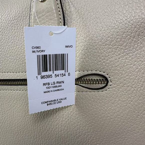 Coach Rowan Large Satchel Bag Crossbody CV960 In Leather/Gold/Ivory NWT - Picture 6 of 8